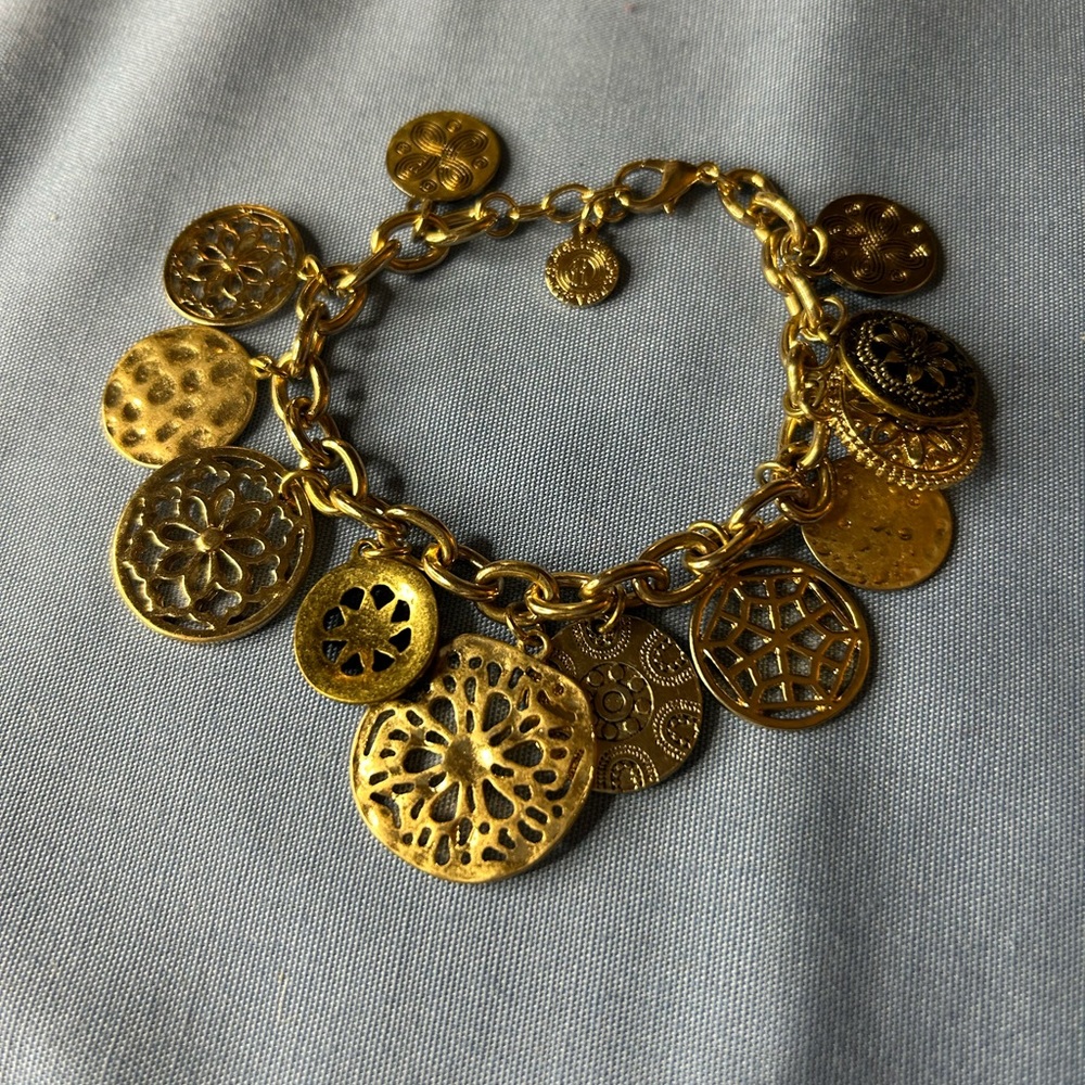 R.J. Graziano Gold Coin Charm  Bracelet